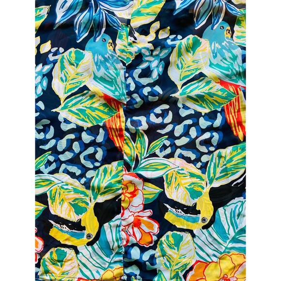 MELISSA PAIGE Top Women’s Blouse Sheer Floral Beaded Cold Shoulder Tunic Medium - Picture 9 of 12